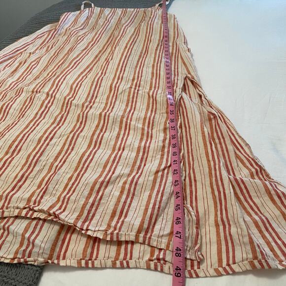 Reformation Linen Midi Dress Drop Back Women's Size XL Beach Lounge Natural - Picture 6 of 8